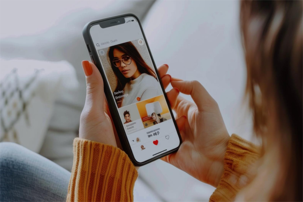 Pessoa usando Instagram no celular ilustrando métricas de engajamento alcance e estratégia digital no varejo